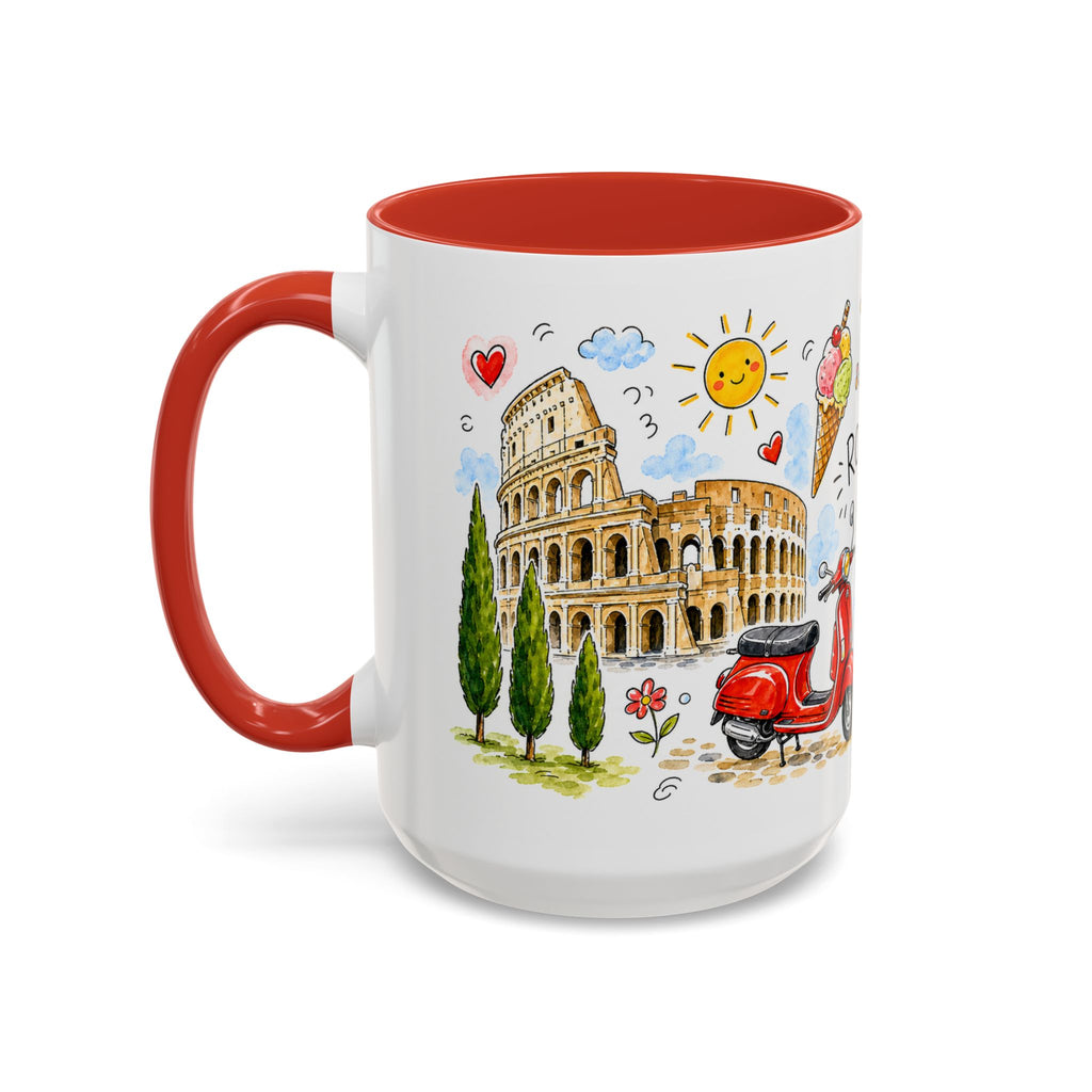 Rome Travel Mug | European City Souvenir Accent Coffee Mug | 11oz 15oz Ceramic Cup