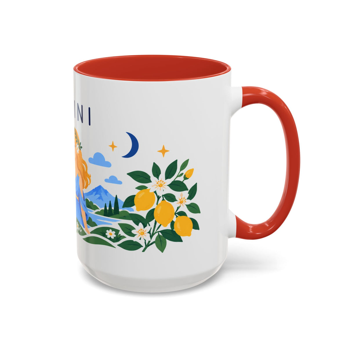 Gemini Zodiac Coffee Mug | Twins and Floral Design | Astrology Birthday Gift | 11 oz 15 oz Ceramic Accent Mug