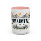 Dolomites Coffee Mug | Travel Destination Souvenir Gift | Accent Color Ceramic 11oz 15oz