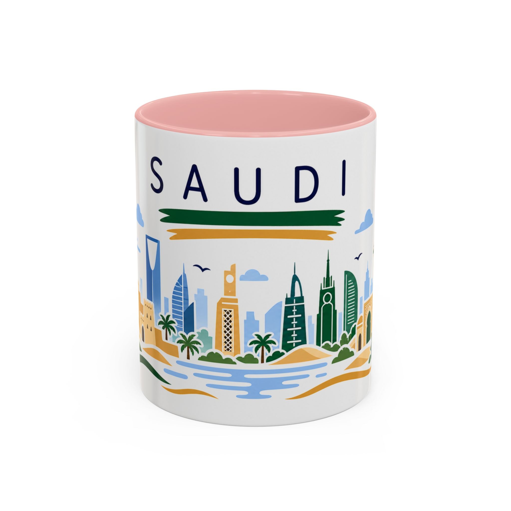 Saudi Arabia Coffee Mug | Travel Souvenir Accent Mug | Country Gift Ceramic Cup 11oz 15oz