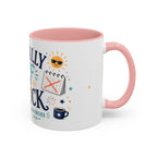 Officially Off The Clock Coffee Mug | Funny Retirement Gift | Accent Color Ceramic 11oz 15oz