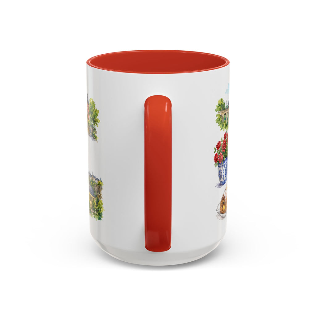 Luxembourg City Illustrated Travel Mug | City Souvenir Accent Coffee Mug | 11oz 15oz Ceramic Cup