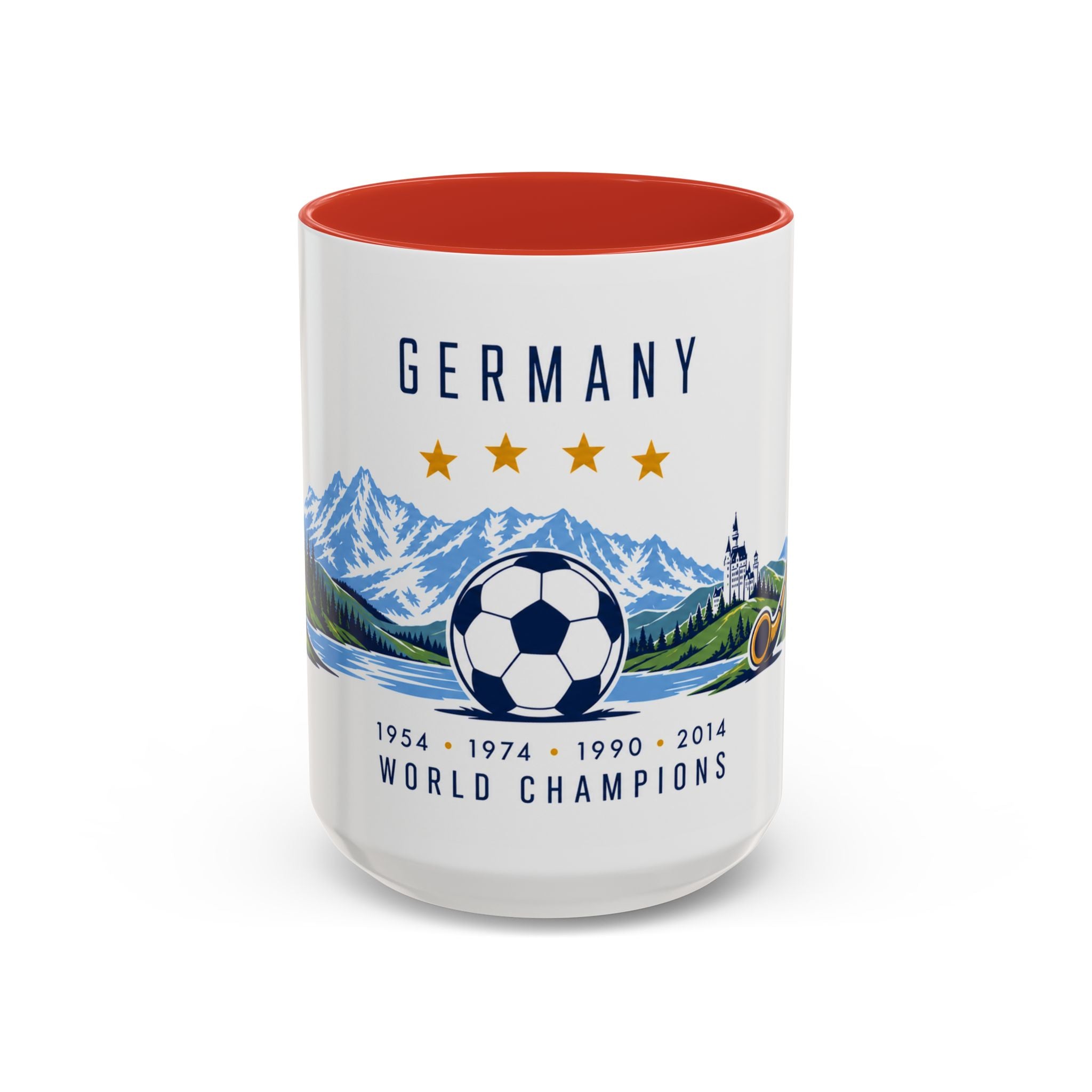 Germany World Champions Mug | Four Time Soccer Champion Gift | German Football Fan Cup | 1954–2014 | 11oz 15oz Accent Mug