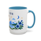 Capricorn Zodiac Coffee Mug | Sea Goat and Floral Design | Astrology Birthday Gift | 11 oz 15 oz Ceramic Accent Mug
