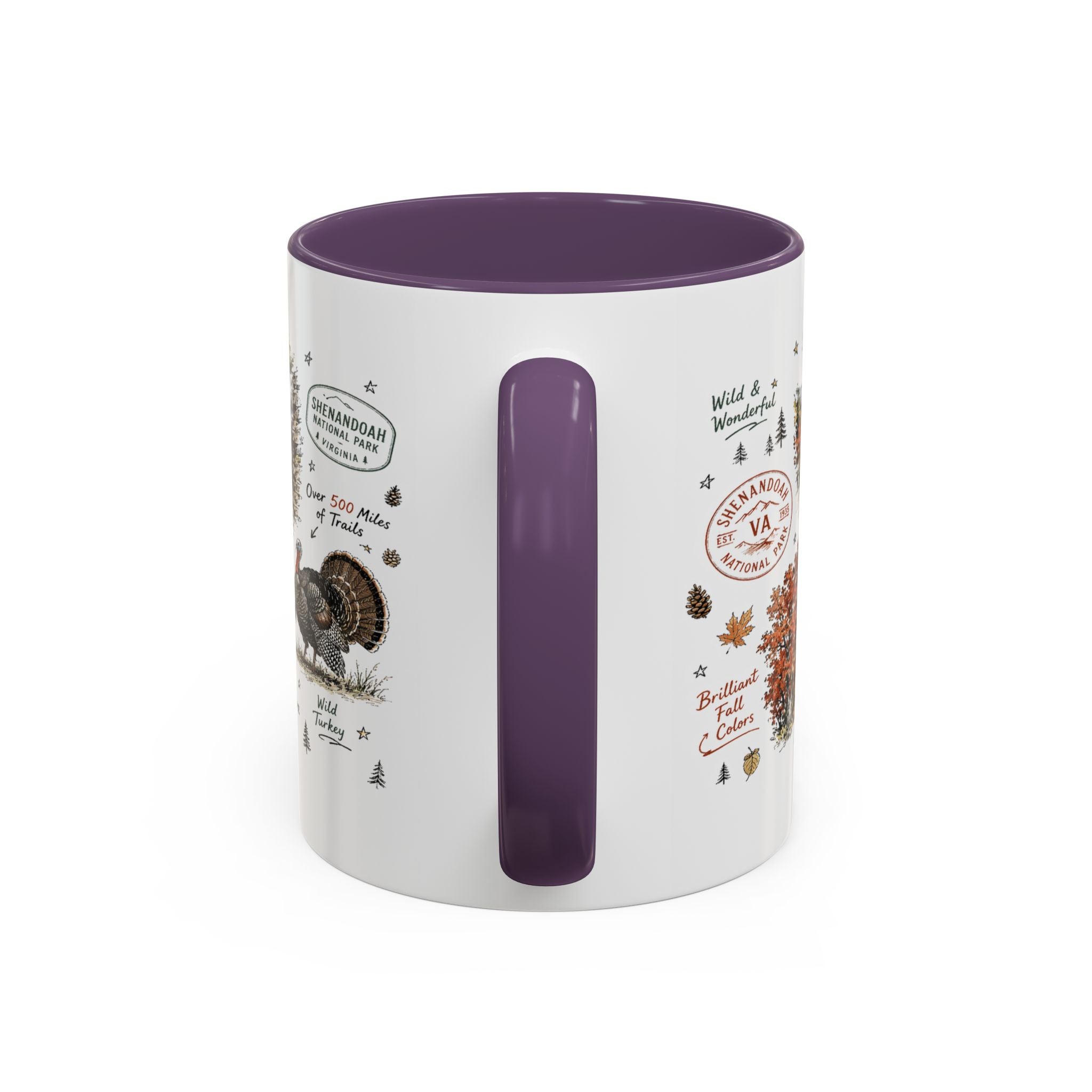 Shenandoah National Park Coffee Mug | Virginia Blue Ridge Hiking Autumn Gift | Accent Color Ceramic 11oz 15oz