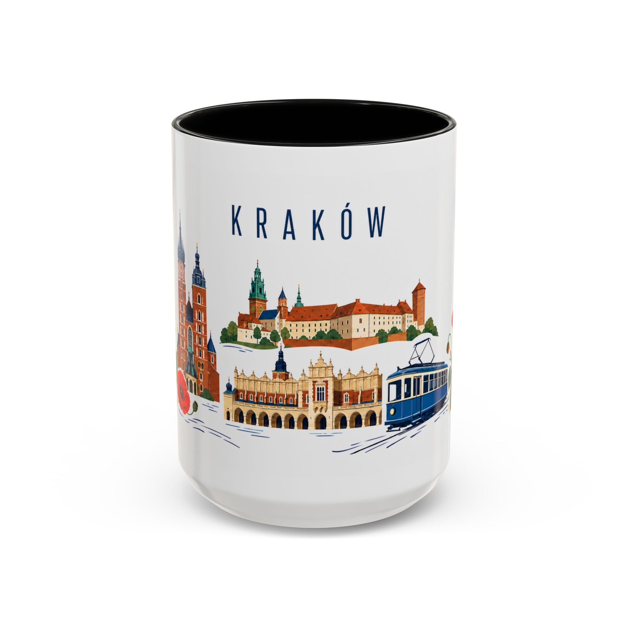 Kraków Coffee Mug | Poland Travel Souvenir | Porcelain Decal City Gift | 11oz 15oz Accent Mug