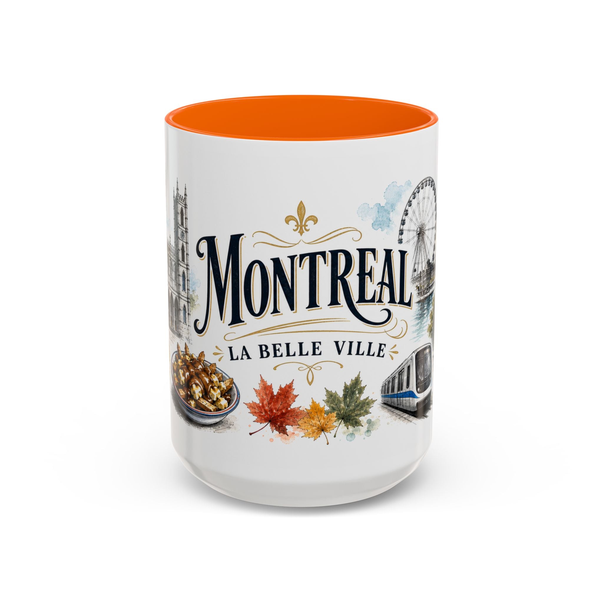 Montreal Coffee Mug | Canada Travel Souvenir | Vintage Illustrated City Gift | 11 oz 15 oz Accent Mug