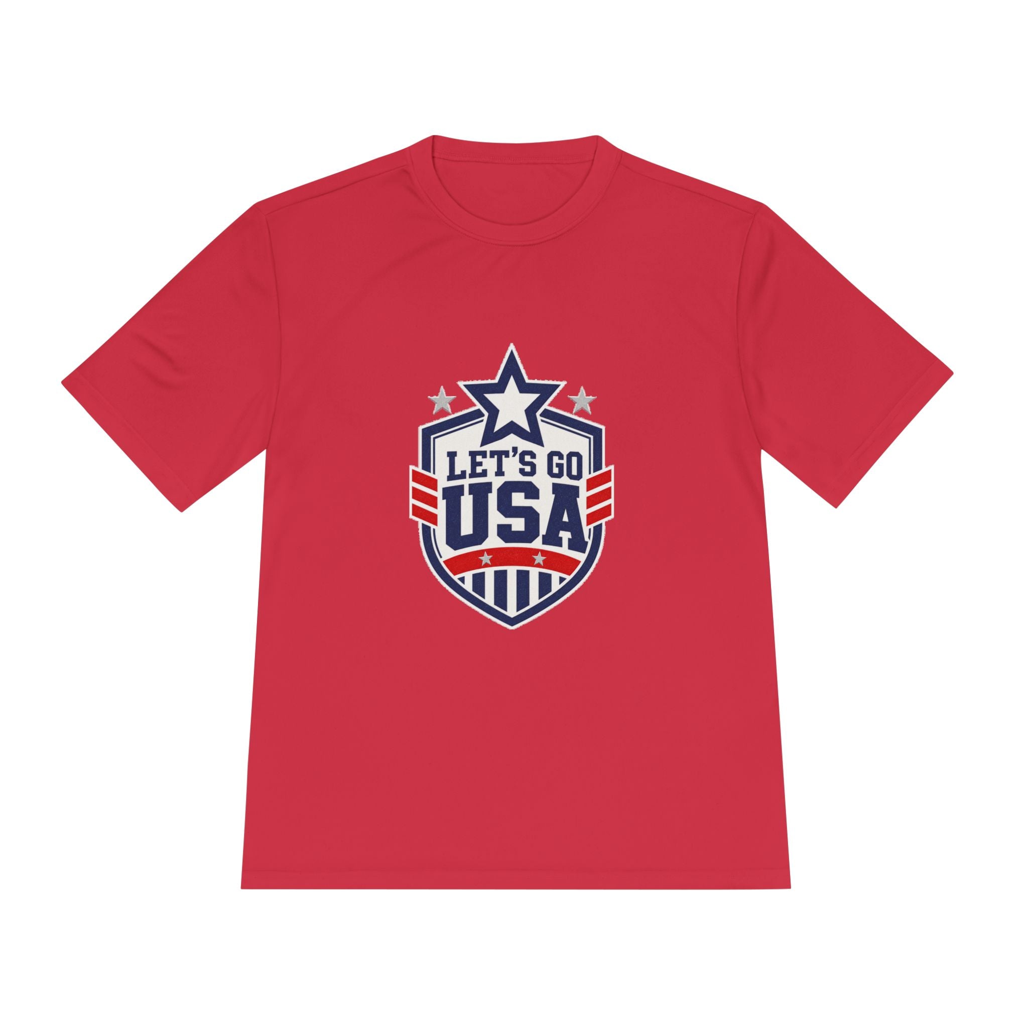 United States Soccer T Shirt, Let's Go USA Fan Tee, Moisture Wicking Sport Shirt