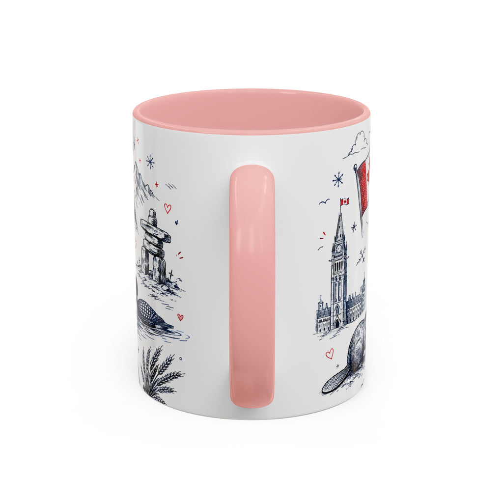 O Canada True North Coffee Mug | Canadian Pride Gift | Accent Color Ceramic 11oz 15oz