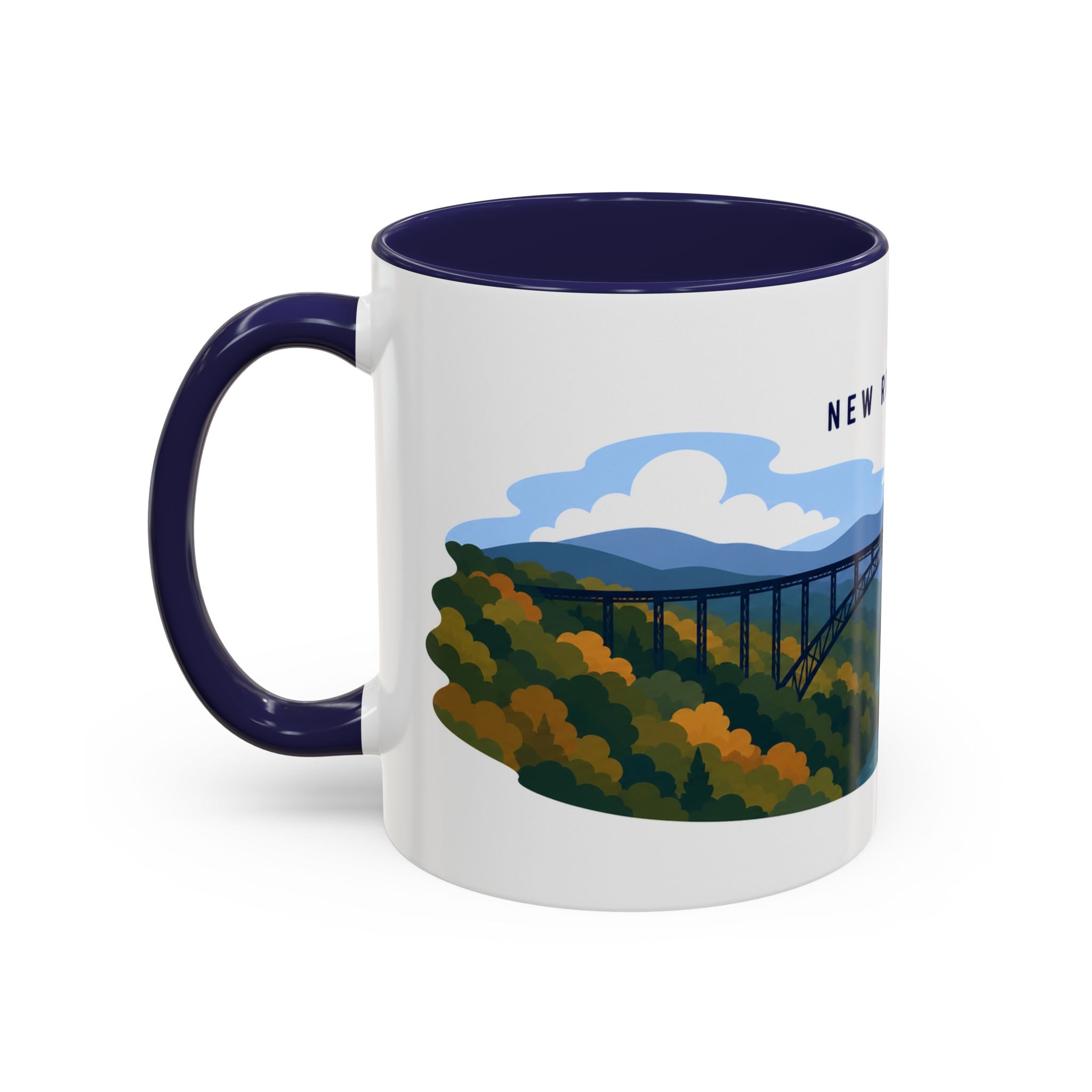 New River Gorge National Park and Preserve Coffee Mug | Solid Color Block Park Souvenir | 11oz 15oz Accent Mug