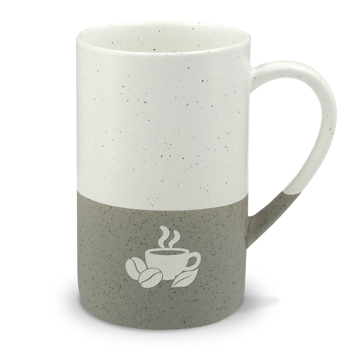 Coffee Morning Engraved Speckled Ceramic Mug, 13oz, Minimalist Coffee Cup, Gift for Nature Lovers