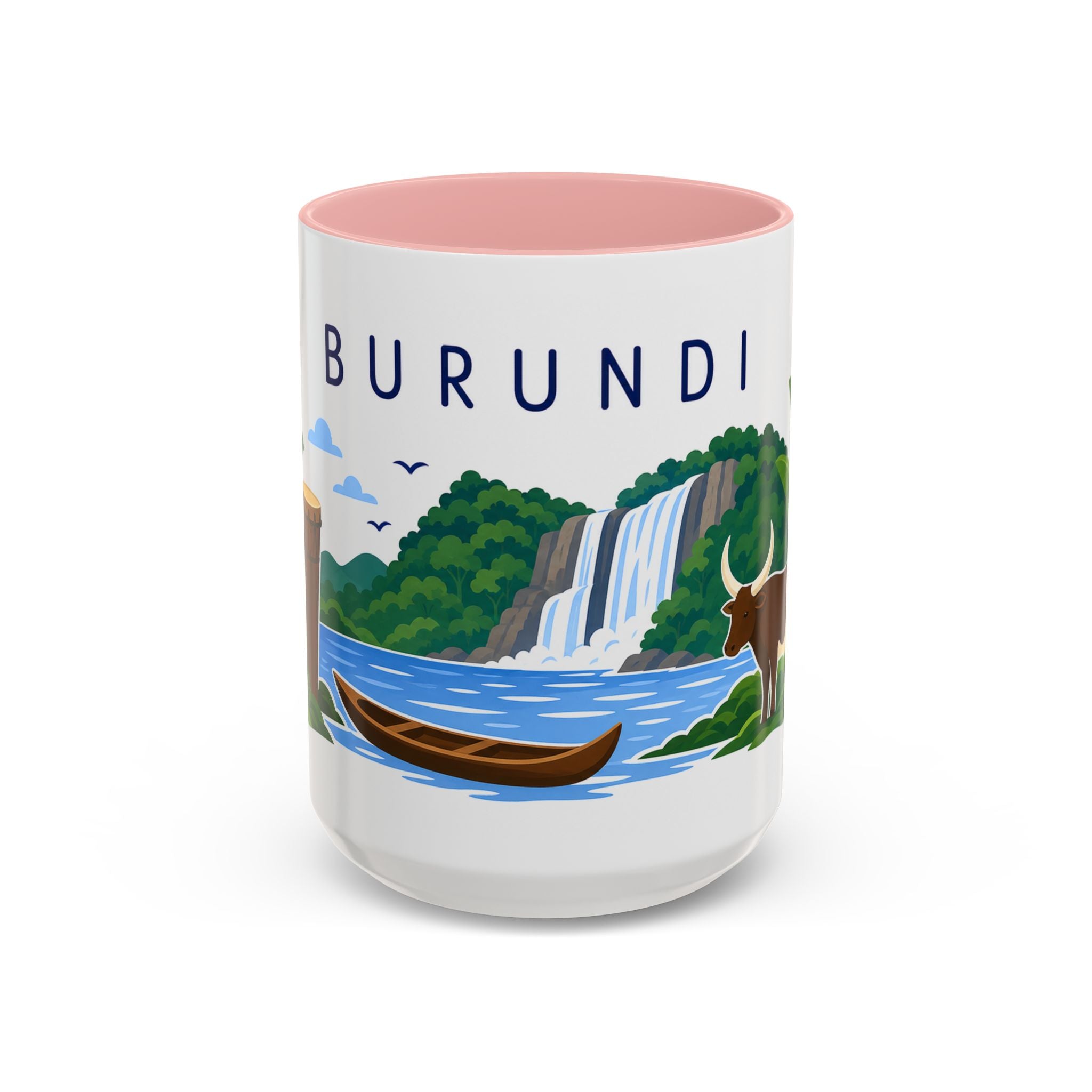 Burundi Coffee Mug | Travel Souvenir Accent Mug | Country Gift Ceramic Cup 11oz 15oz