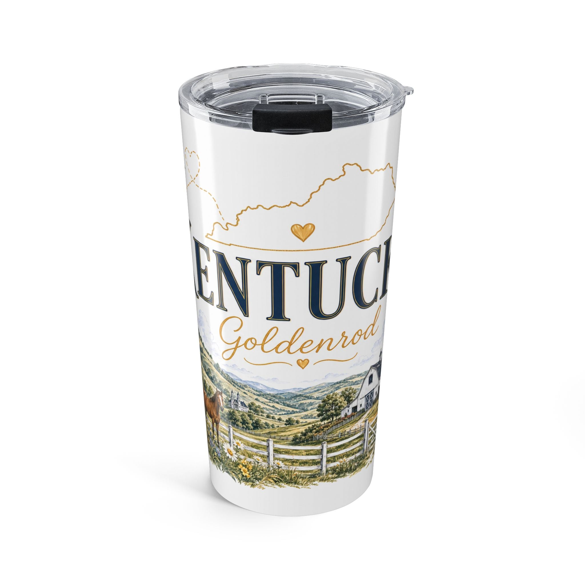 Kentucky State Flower 20oz Tumbler | Goldenrod Botanical State Flower Gift | Insulated Stainless Steel Travel Cup