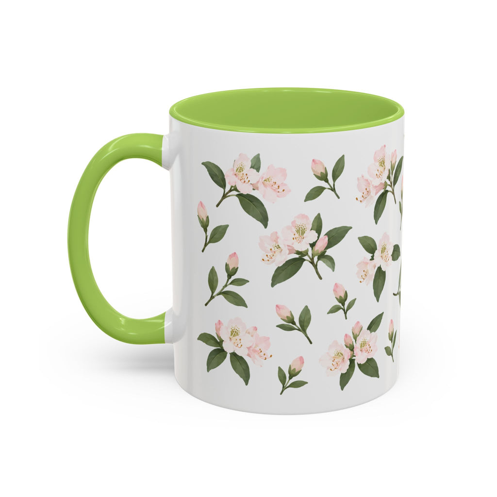 West Virginia Rhododendron Mug, State Flower Floral Coffee Cup, 11oz Botanical Gift