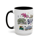 Bangalore Coffee Mug | India Souvenir Travel Gift | Accent Color Ceramic 11oz 15oz