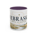 Nebraska State Mug | Moving Away, Long Distance Friendship Gift | Botanical Landscape Accent Mug
