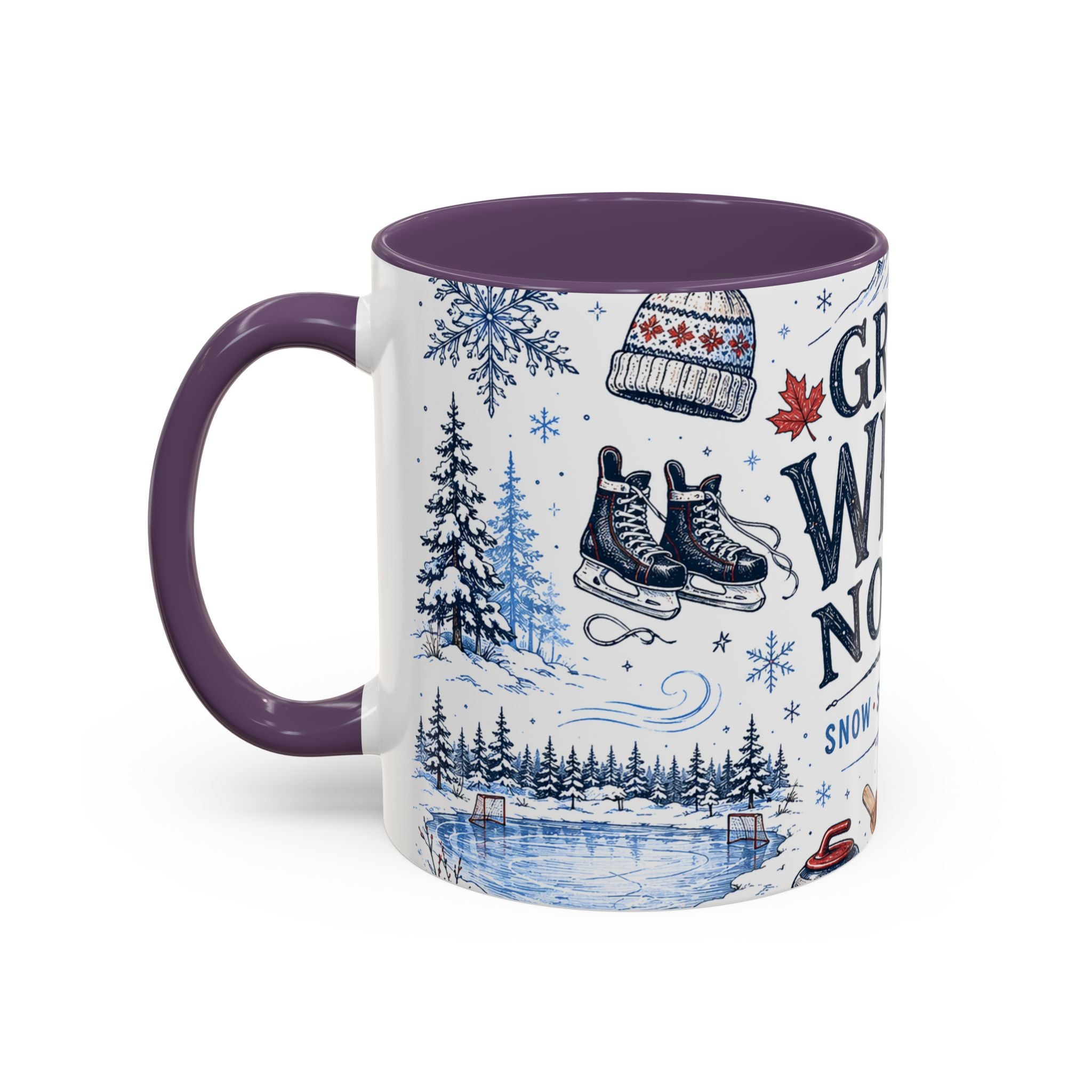 Great White North Coffee Mug | Canadian Pride Gift | Accent Color Ceramic 11oz 15oz