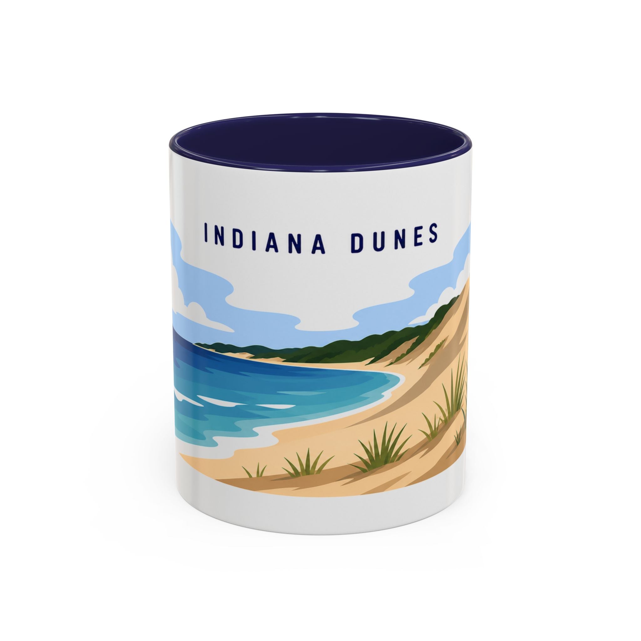 Indiana Dunes National Park Coffee Mug | Solid Color Block Park Souvenir | 11oz 15oz Accent Mug