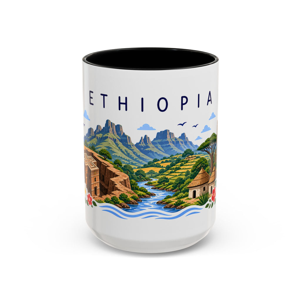 Ethiopia Coffee Mug | Travel Souvenir Accent Mug | Place Gift Ceramic Cup 11oz 15oz
