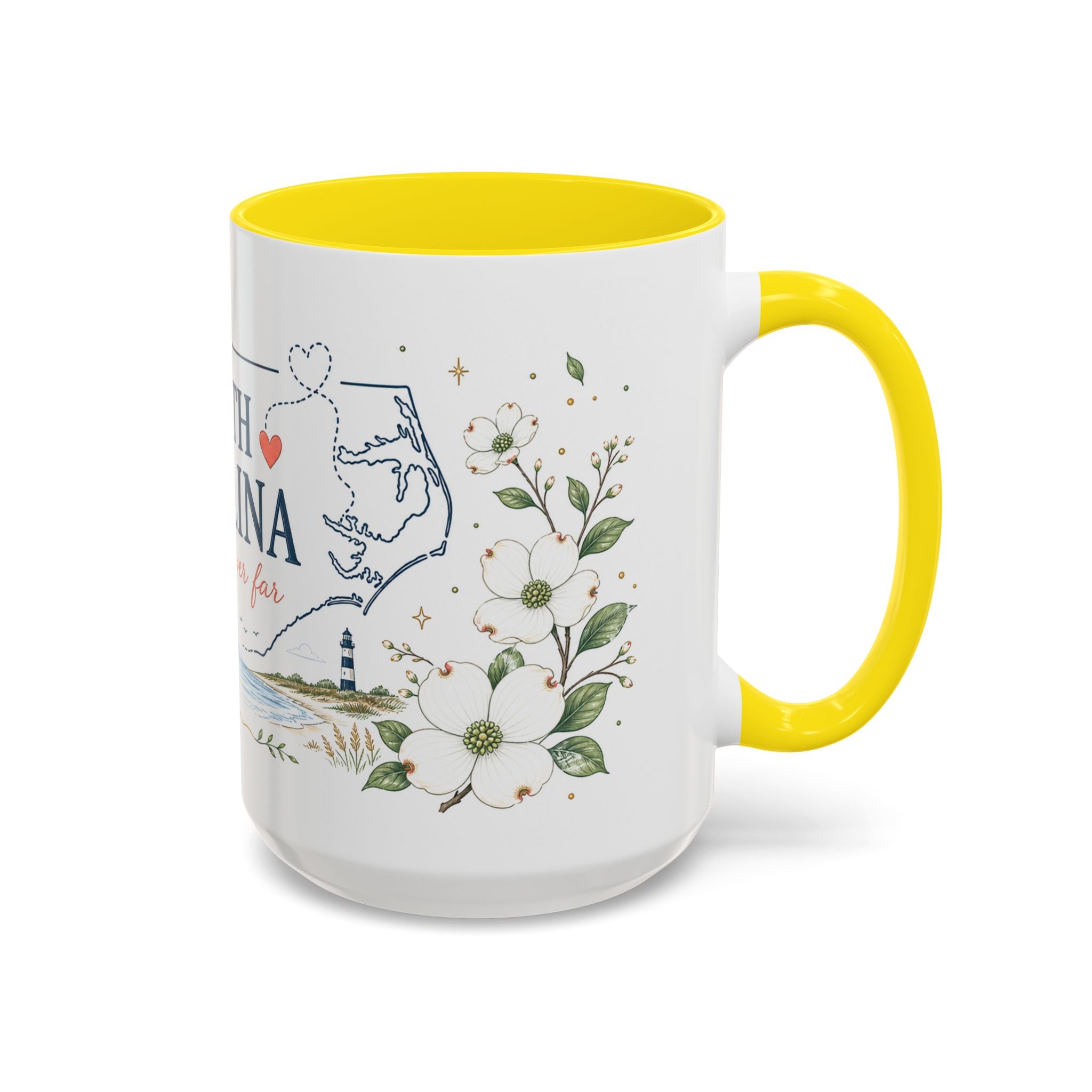 North Carolina State Map Mug | Moving Away, Homesick Gift | Botanical Accent Coffee Cup