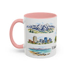 Salt Lake City Illustrated Travel Mug | City Souvenir Accent Coffee Mug | 11oz 15oz Ceramic Cup