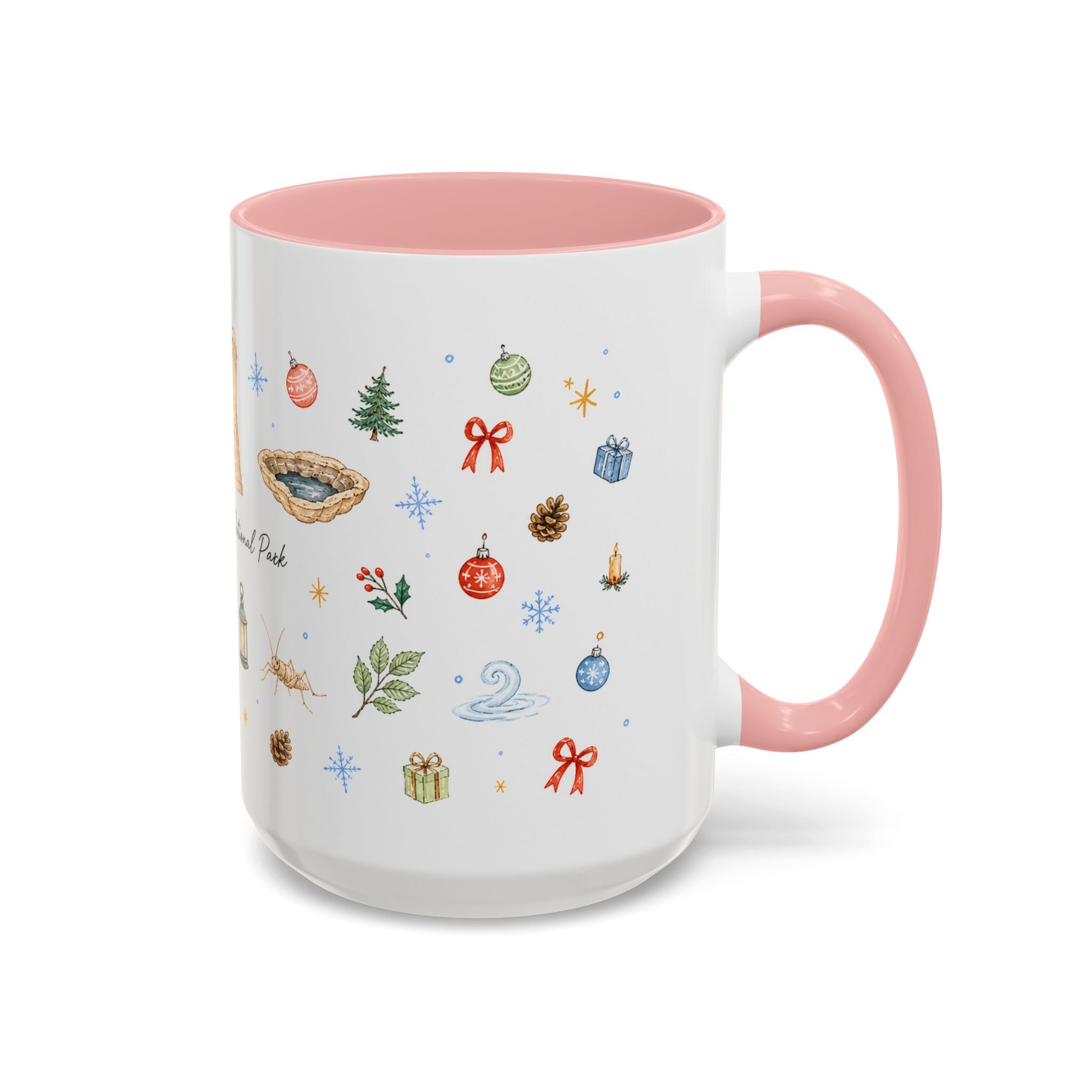 Mammoth Cave National Park Christmas Mug | Watercolor Travel Souvenir | Holiday Gift | Accent Ceramic Coffee Cup 11oz 15oz
