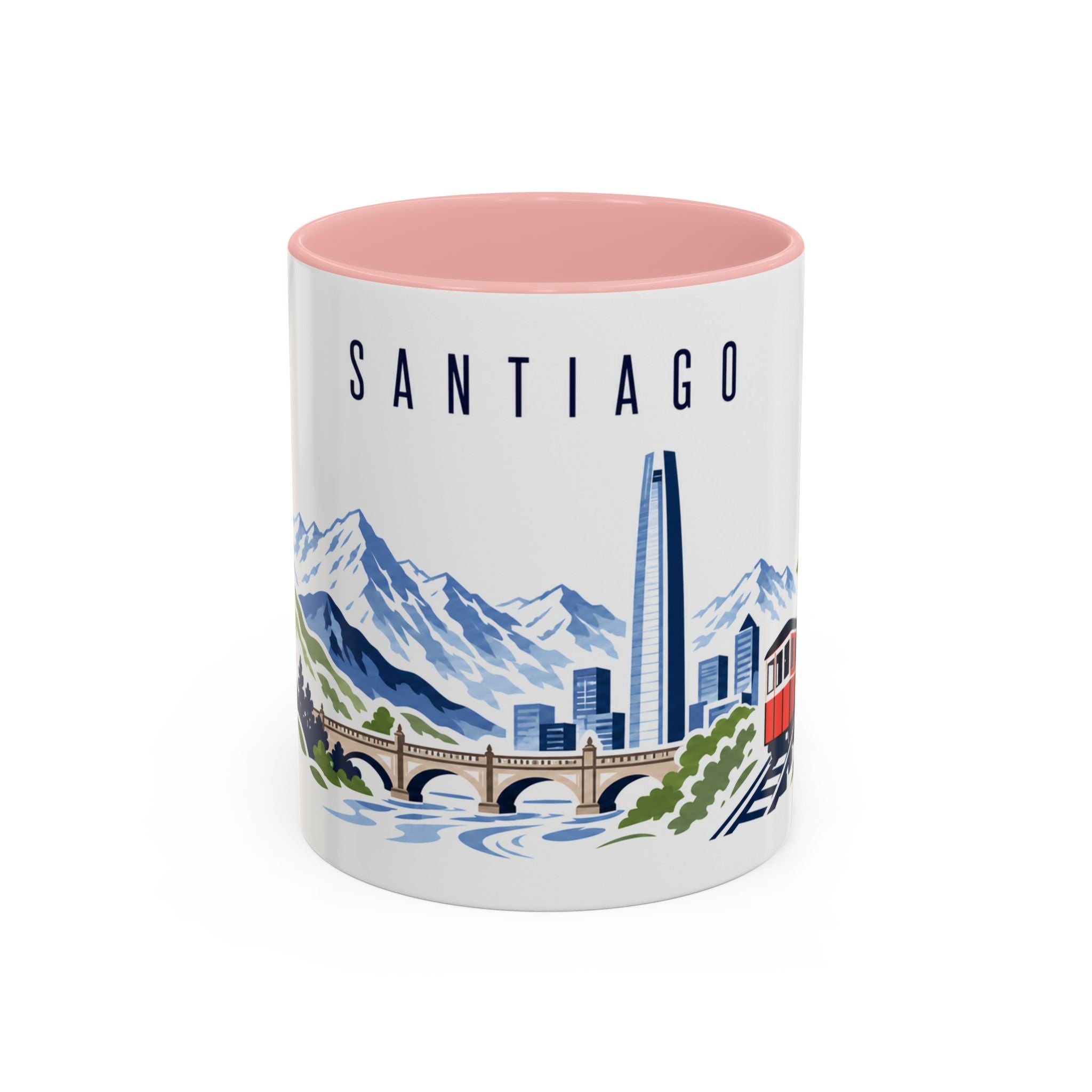 Santiago Coffee Mug | Chile Travel Souvenir | Porcelain Decal City Gift | 11oz 15oz Accent Mug