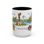 Wichita Illustrated Travel Mug | City Souvenir Accent Coffee Mug | 11oz 15oz Ceramic Cup