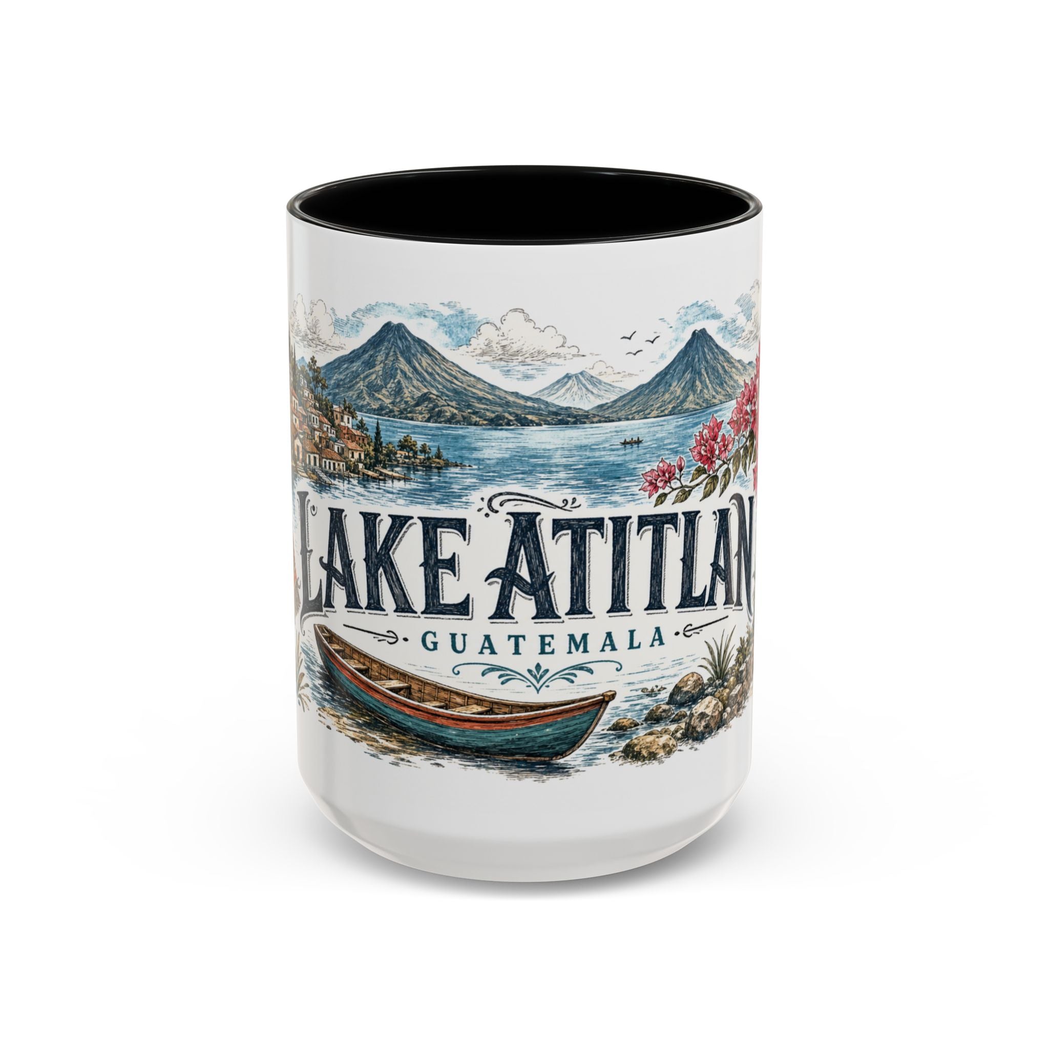 Lake Atitlan Mug, Guatemala Travel Souvenir, Bucket List Gift, Accent Ceramic Coffee Mug 11oz 15oz