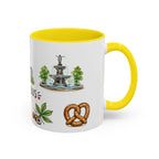Columbus Illustrated Travel Mug | City Souvenir Accent Coffee Mug | 11oz 15oz Ceramic Cup
