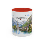 Hallstatt Illustrated Travel Mug | Austria Souvenir Accent Coffee Mug | 11oz 15oz Ceramic Cup