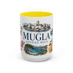 Mugla Coffee Mug | Turkey Travel Souvenir | Vintage Illustrated City Gift | 11 oz 15 oz Accent Mug