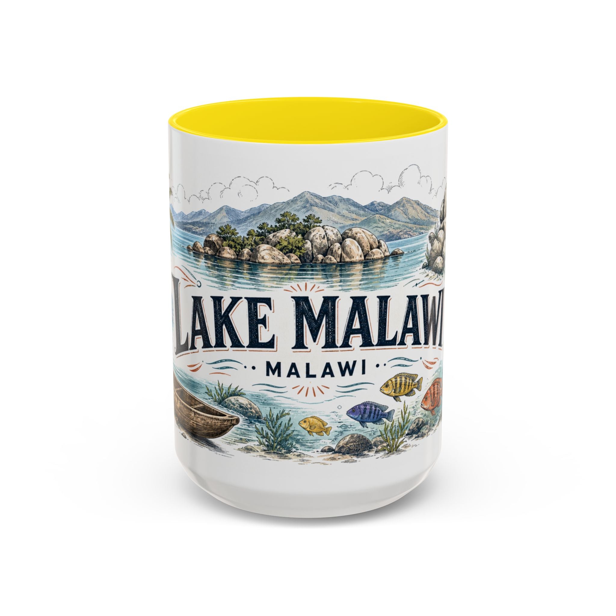 Lake Malawi Mug, Malawi Travel Souvenir, Bucket List Gift, Accent Ceramic Coffee Mug 11oz 15oz