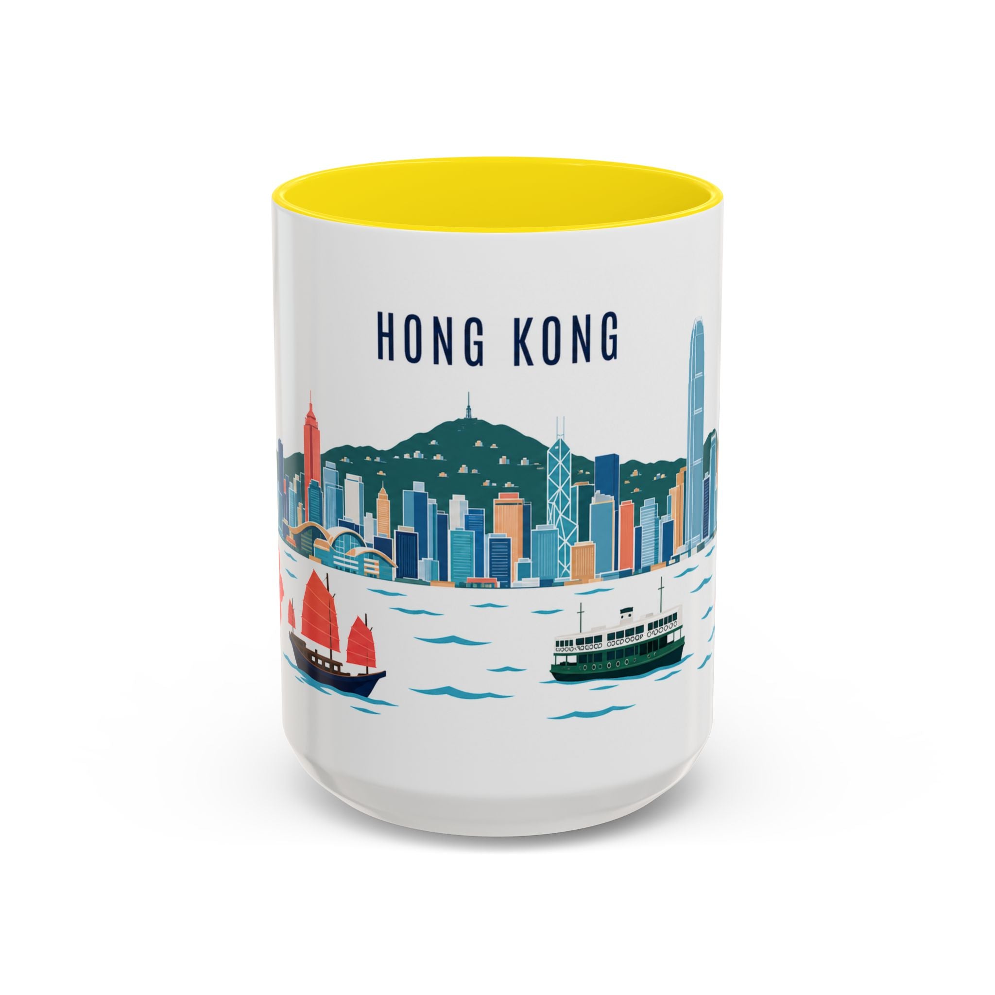 Hong Kong Coffee Mug | Hong Kong Travel Souvenir | Porcelain Decal City Gift | 11oz 15oz Accent Mug