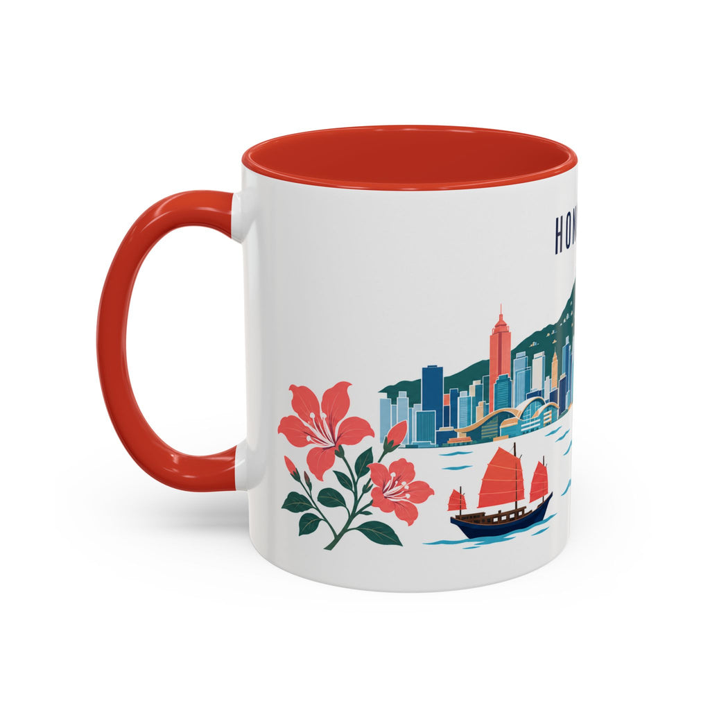 Hong Kong Coffee Mug | Hong Kong Travel Souvenir | Porcelain Decal City Gift | 11oz 15oz Accent Mug