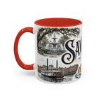 Savannah Coffee Mug | United States Travel Souvenir | Vintage Illustrated City Gift | 11 oz 15 oz Accent Mug