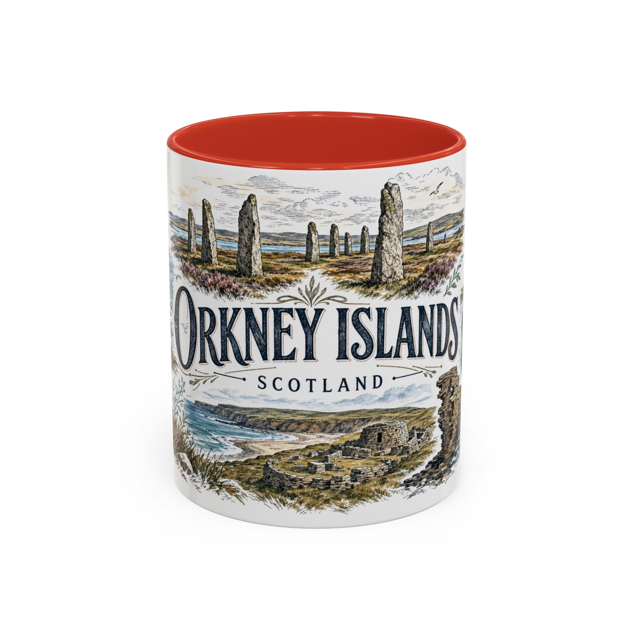 Orkney Islands Mug, Scotland Travel Souvenir, Bucket List Gift, Accent Ceramic Coffee Mug 11oz 15oz