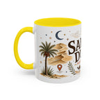 Sahara Dunes Coffee Mug | Travel Destination Souvenir Gift | Accent Color Ceramic 11oz 15oz