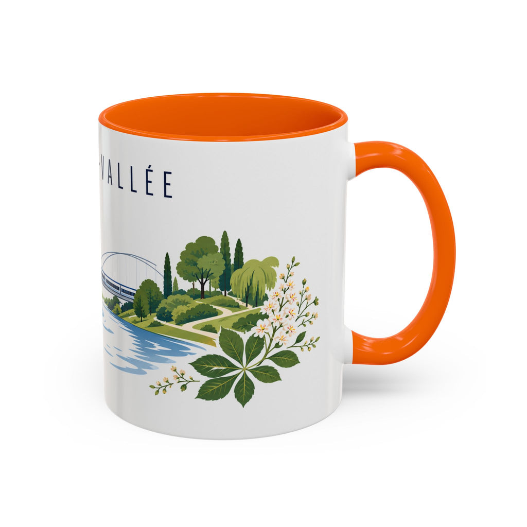 Marne-La-Vallée Coffee Mug | France Travel Souvenir | Porcelain Decal City Gift | 11oz 15oz Accent Mug