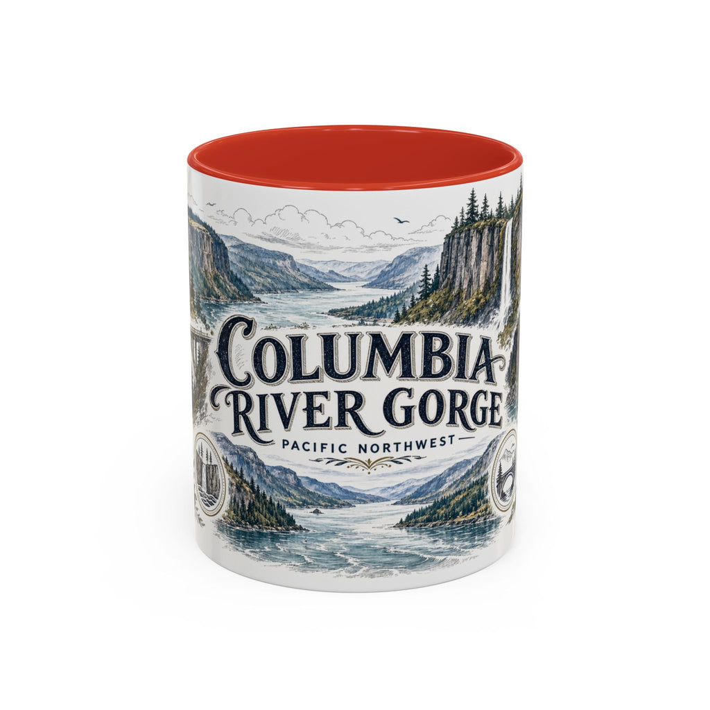 Columbia River Gorge Mug, Pacific Northwest Travel Souvenir, Bucket List Gift, Accent Ceramic Coffee Mug 11oz 15oz