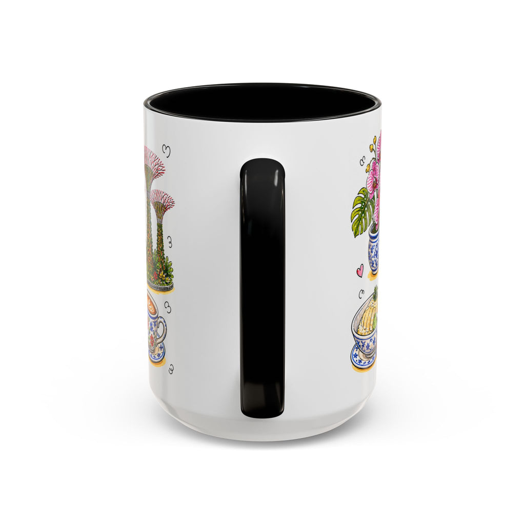 Singapore Illustrated Travel Mug | City Souvenir Accent Coffee Mug | 11oz 15oz Ceramic Cup