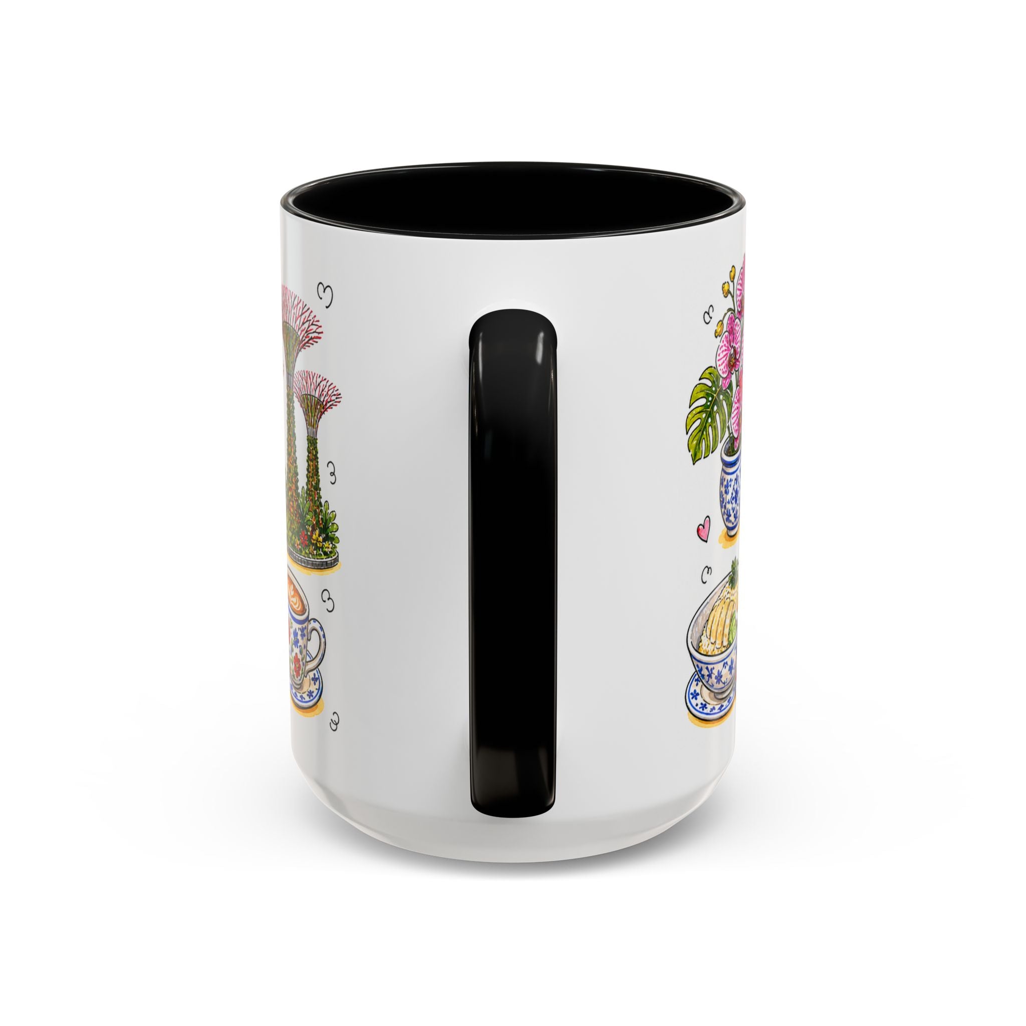 Singapore Illustrated Travel Mug | City Souvenir Accent Coffee Mug | 11oz 15oz Ceramic Cup