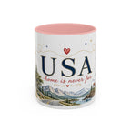 USA Home Country Mug | Moving Away Gift | Long Distance Friendship | 11 oz 15 oz Accent Mug