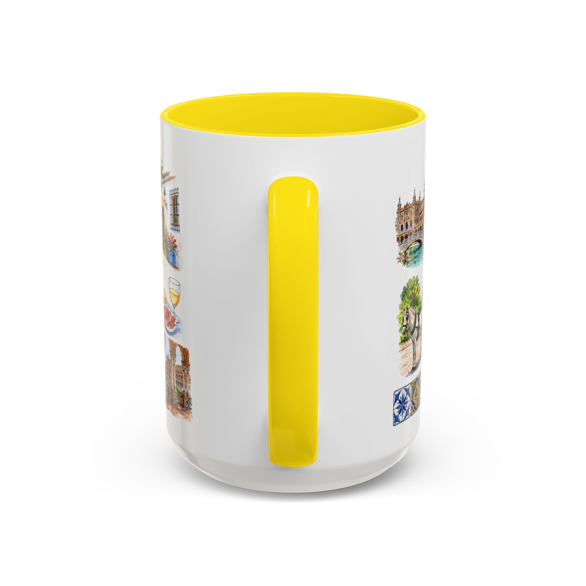 Seville Illustrated Travel Mug | City Souvenir Accent Coffee Mug | 11oz 15oz Ceramic Cup
