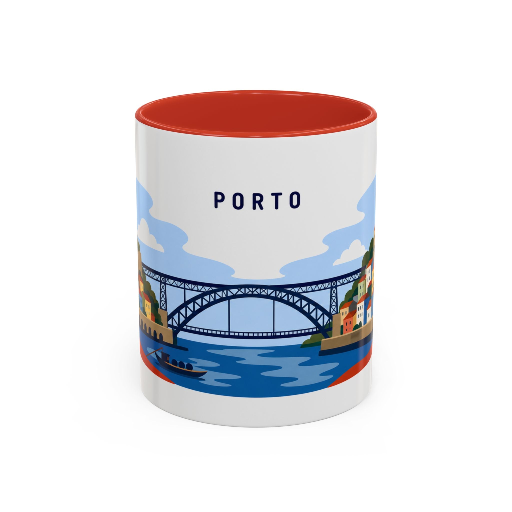 Porto Coffee Mug | Travel Destination Souvenir Gift | Accent Color Ceramic 11oz 15oz