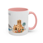 Abu Dhabi Coffee Mug | United Arab Emirates Travel Souvenir | Porcelain Decal City Gift | 11oz 15oz Accent Mug