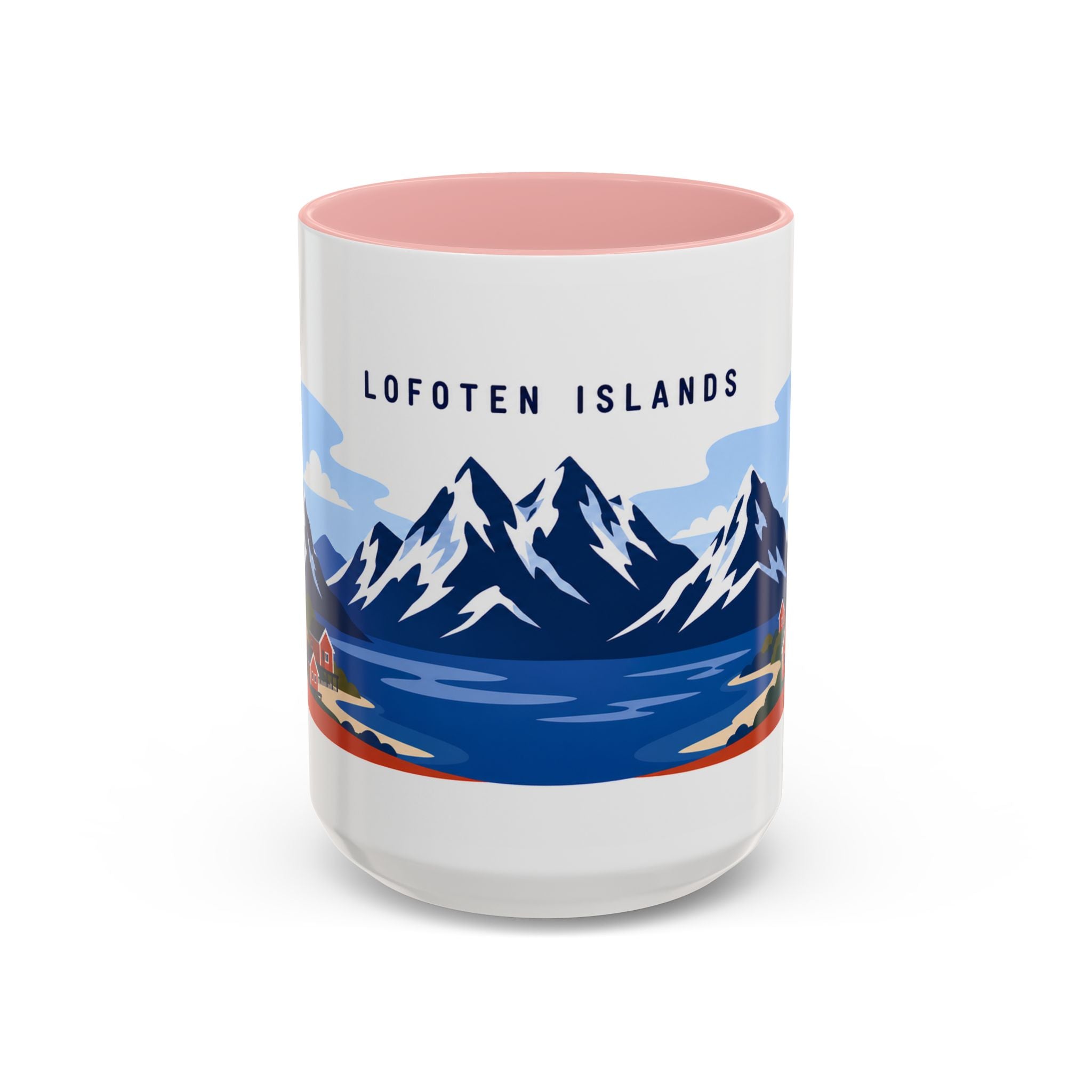 Lofoten Islands Coffee Mug | Travel Destination Souvenir Gift | Accent Color Ceramic 11oz 15oz
