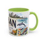 Durban Coffee Mug | South Africa Travel Souvenir | Vintage Illustrated City Gift | 11 oz 15 oz Accent Mug