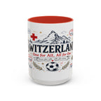 Switzerland Coffee Mug | World Cup Soccer Fan Gift | Accent Color Ceramic 11oz 15oz