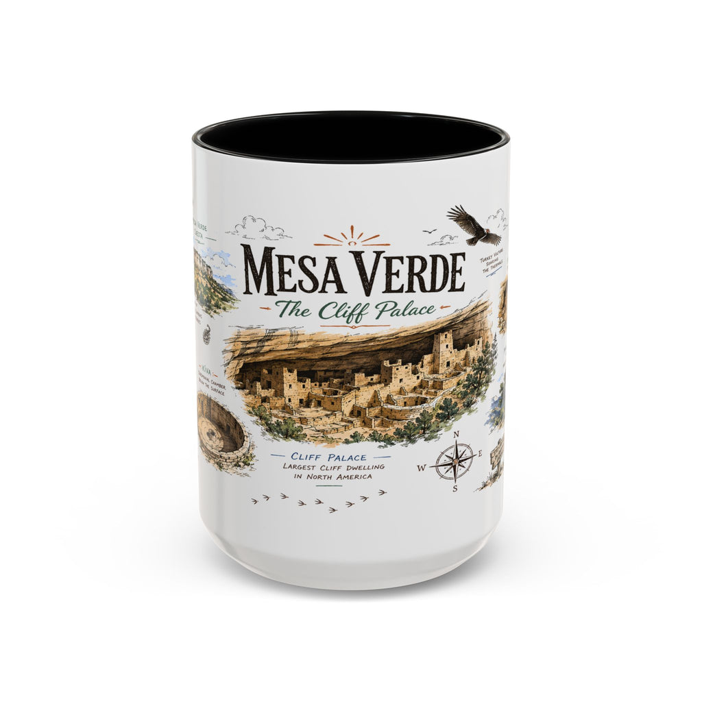 Mesa Verde National Park Coffee Mug | Colorado Ancient Cliff Dwellings Gift | Accent Color Ceramic 11oz 15oz